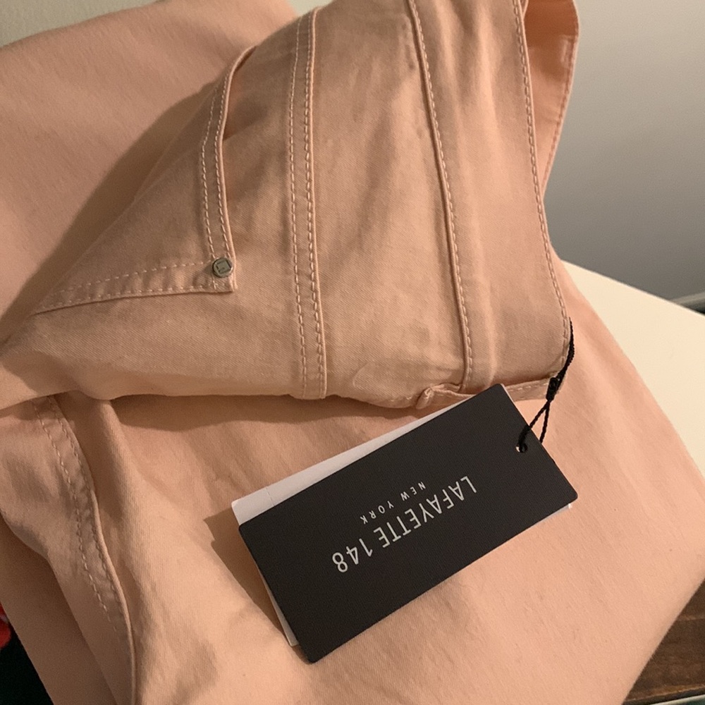 Lafayette 148 New York Light Blush Skinny Pants Size 12 - Picture 3 of 13